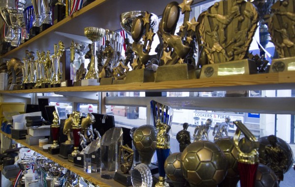 A selection of trophies in our shop